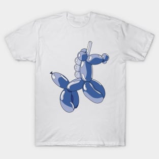 A light and dark blue unicorn balloon T-Shirt